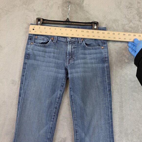 7 For All Mankind Jeans Womens 27 Blue Bootcut Stretch Denim Mid Rise Classic - Picture 5 of 14